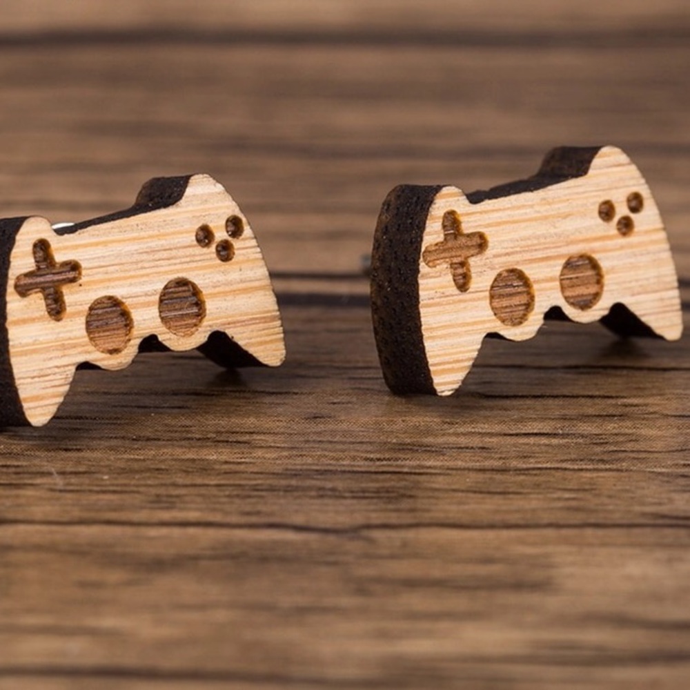 Wooden Xbox Controller Earrings